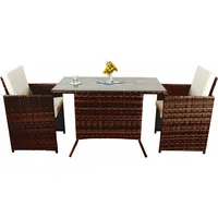 VCM 3-tlg Balkonset Gartenmöbel Set Rattan Raloso