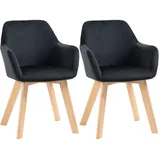 Homcom Esszimmerstuhl Samt schwarz 2er Set
