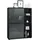 Vladon Highboard 79 x 105,5 x 35,5 cm Schwarz matt/Grau Hochglanz