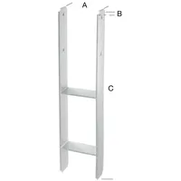 Hadra H-Pfostenträger 101 x 5,0 cm Weiß/Feuerverzinkt