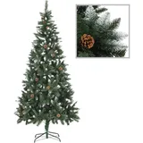 vidaXL Künstlicher Weihnachtsbaum Kiefernzapfen Weißem Glitzer 210 cm