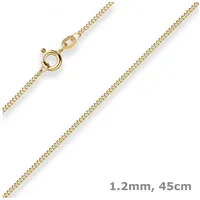 Schmuck Krone Goldkette 1,2mm Panzerkette aus 333 Gelbgold 45cm, Gold 333 goldfarben