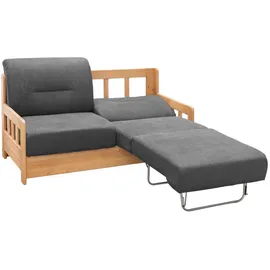 Livetastic Schlafsofa Anthrazit, Braun , Holz, Textil , Kiefer , vollmassiv , 154x88x90 cm Made in EU, einzeln ausziehbar Kinder- , Jugendzimmer, Jugendmöbel, Jugendsofas