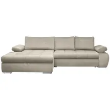 CARRYHOME Ecksofa, Beige, Uni, 4-Sitzer, Füllung: Schaumstoff, Ottomane links, L-Form, 294x173 cm, Stoffauswahl, seitenverkehrt erhältlich, Schlafen auf Sitzhöhe, Rücken echt, Wohnzimmer, Sofas - Couches, Wohnlandschaften, Ecksofas