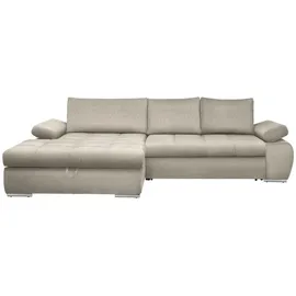 CARRYHOME Ecksofa, Beige, Uni, 4-Sitzer, Füllung: Schaumstoff, Ottomane links, L-Form, 294x173 cm, Stoffauswahl, seitenverkehrt erhältlich, Schlafen auf Sitzhöhe, Rücken echt, Wohnzimmer, Sofas - Couches, Wohnlandschaften, Ecksofas