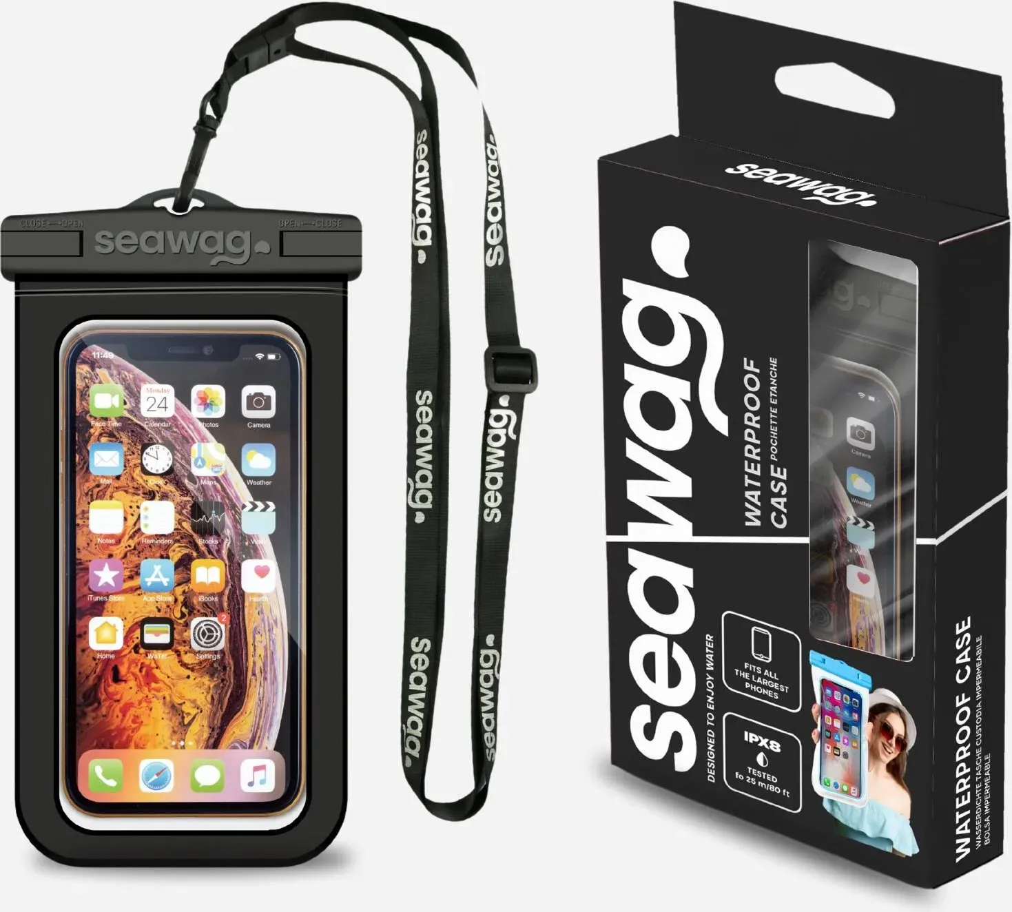 Wasserdichte Smartphone-Tasche Seawag schwarz|weiß No Size