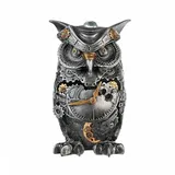 GILDE Skulptur Steampunk Owl Kunstharz silberfarben 37044