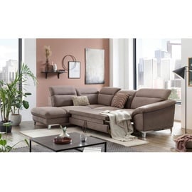 Mivano Livetastic Ecksofa, Taupe, Textil / Mikrofaser, Braun