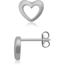 Paar Ohrstecker FIRETTI "Schmuck Geschenk Silber 925 Ohrschmuck Herz", silber (silberfarben), Ohrringe, Damen, Silber 925 (Sterlingsilber)