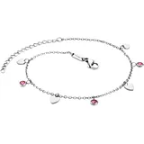 Julie Julsen Fußkette Edelstahl Zirkonia pink weiß Damen