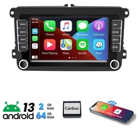 Hikity Autoradio Android GPS Navi für VW GOLF 5 6 Plus Passat Touran Polo Autoradio (2+64GB, Passat B6, Tiguan Autoradio) schwarz