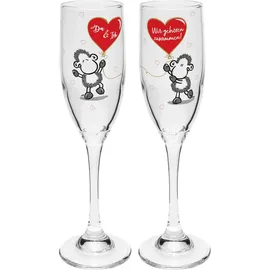 SHEEPWORLD Sektglas-Set mit Motivdruck "Du & Ich" | Sektgläser, 20 cl, Geschenkbox | Geschenk Hochzeit | 47881