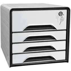 cep Schreibtischbox »Smoove Secure« schwarz / weiß schwarz, 28.8x27.1x36 cm
