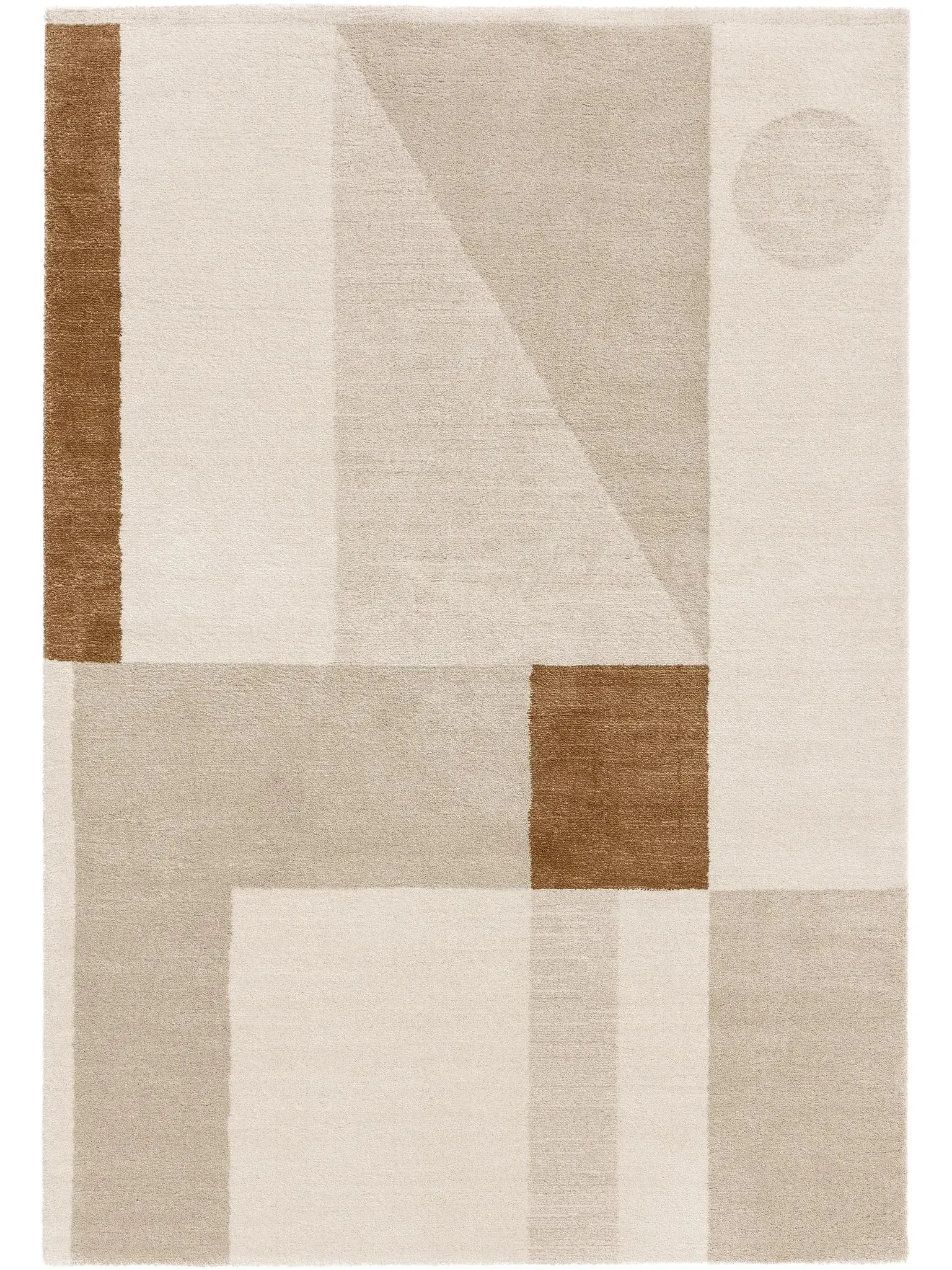 benuta Nest Kurzflor Teppich Tacoma Beige/Braun 160x230 cm - Moderner Kurzflor-Teppich für Wohnzimmer
