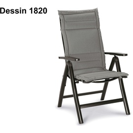 BEST Freizeitmöbel BEST Soft-Line Stuhlauflage Hochlehner, v. Dessins, Polyester/Baumwolle, 120 cm 1820 - grau