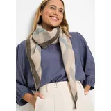 bonprix Dreieckstuch BONPRIX, Damen, beige (beige, hellblau, dunkelgrau kariert), Obermaterial: 100% Polyacryl, Modetücher, weiches Material, modernes Karomuster, lockere Passform