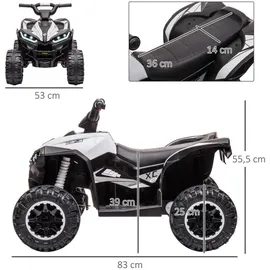 Homcom Elektro-Quad Kinderquad mit USB-Anschluss, Kindermotorrad mit MP3-Musikplayer, Scheinwerfer, Kinderfahrzeug für Kinder 3-5 Jahre, 3-6 km/h, Aosom.de