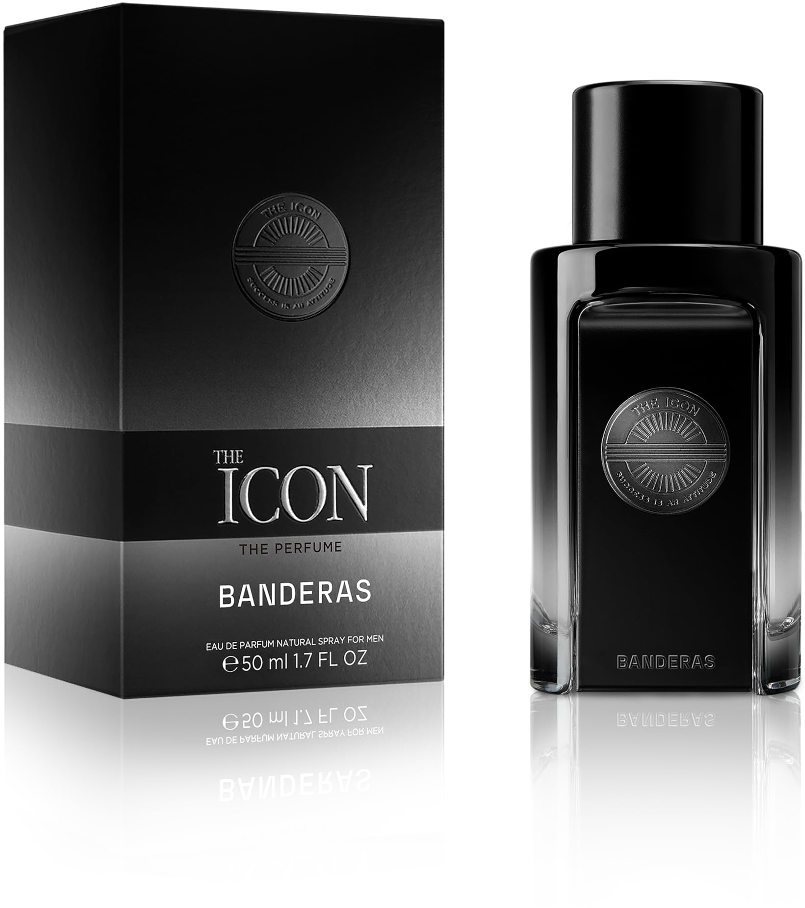 The ICON by Antonio Banderas Eau de Perfume for Men - Long Lasting - Virile, Elegant, Trendy and Sexy Scent - Wood, Amber, and Sandalwood Notes - Ideal for Special Events - 50ml