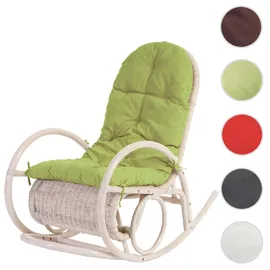 MCW Schaukelstuhl Queluz Baumwolle/Polyester 58 x 101 x 58 cm Weiß mit Auflage Grün