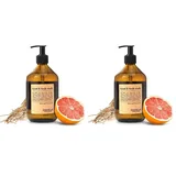 Jean & Len Hand & Body Wash Blutorange & Vetiver, reinigt und pflegt die Haut beim Waschen, fruchtig-holziger Duft, Duschgel & Seife, ohne Parabene, Silikone & Mikroplastik, vegan, Glasflasche 500 ml