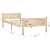 vidaXL Holz Bett Doppelbett Bettgestell Einzelbett Lattenrost Schlafzimmerbett 90-200cm