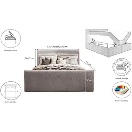 kaiser möbel Boxbett, Beige, 120x200 cm Schlafzimmer, Betten, Boxspringbetten
