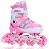 DUZSKJ Verstellbare Kinder Inline Skates für Kinder Jungen Mädchen, Einstellbare Kinder Rollschuhe für Anfänger Kinder Outdoor Indoor Spielen