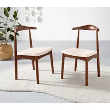 LeGer Home by Lena Gercke Esszimmerstuhl "Rianne, TOPSELLER, OTTOs Choice", braun, H:82cm T:49cm, Polyester, LEGER HOME BY LENA GERCKE, Stühle, Esszimmerstuhl, Gestellrahmen aus massivem Eschenholz, Sitzfläche mit Webstoffkissen