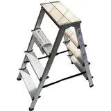 Vago-Tools Zweiseitige Haushaltsleiter 2x4 Stufen Trittleiter