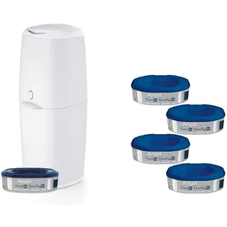 Angelcare Windeleimer Classic XL | komfortabel | Nachfüllkassette mit optimalen Geruchsschutz | 7-schichtige antibakterielle Folie | Fassungsvermögen bis zu 57 Windeln