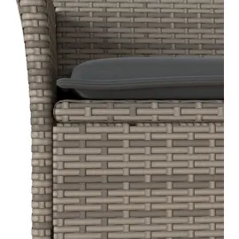 vidaXL 5-tlg. Garten-Essgruppe mit Kissen Grau Poly Rattan und Glas