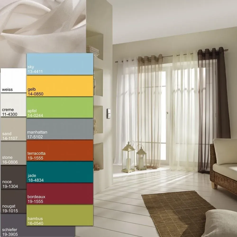 Ösenschal Voile 245cm creme - Farbe: Creme