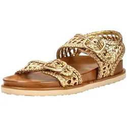 Riemchensandale INUOVO "INUOVO Sandalen Leder", Damen, Gr. 37, gold, Leder, casual, Schuhe