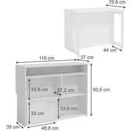 Vicco Bartisch Dominic 116 x 37 cm Esszimmer Küche offene Fächer Tür