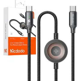 Mcdodo CA-2580 2-in-1 USB-C Kabel + Apple Watch Ladegerät, 60W, 1,5m - Schwarz