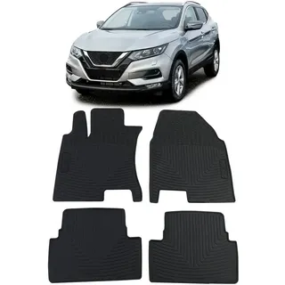 Tenzo-R Auto Gummi Fußmatten Schwarz Premium Set für Nissan Qashqai J10 JJ10 07-16