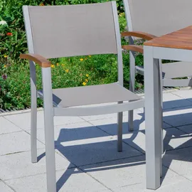Merxx Naxos Stapelsessel 59 x 56 x 85 cm grau 2er Set