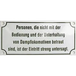 Personen, die nicht... Emailliertes Schild 17 x 8 cm