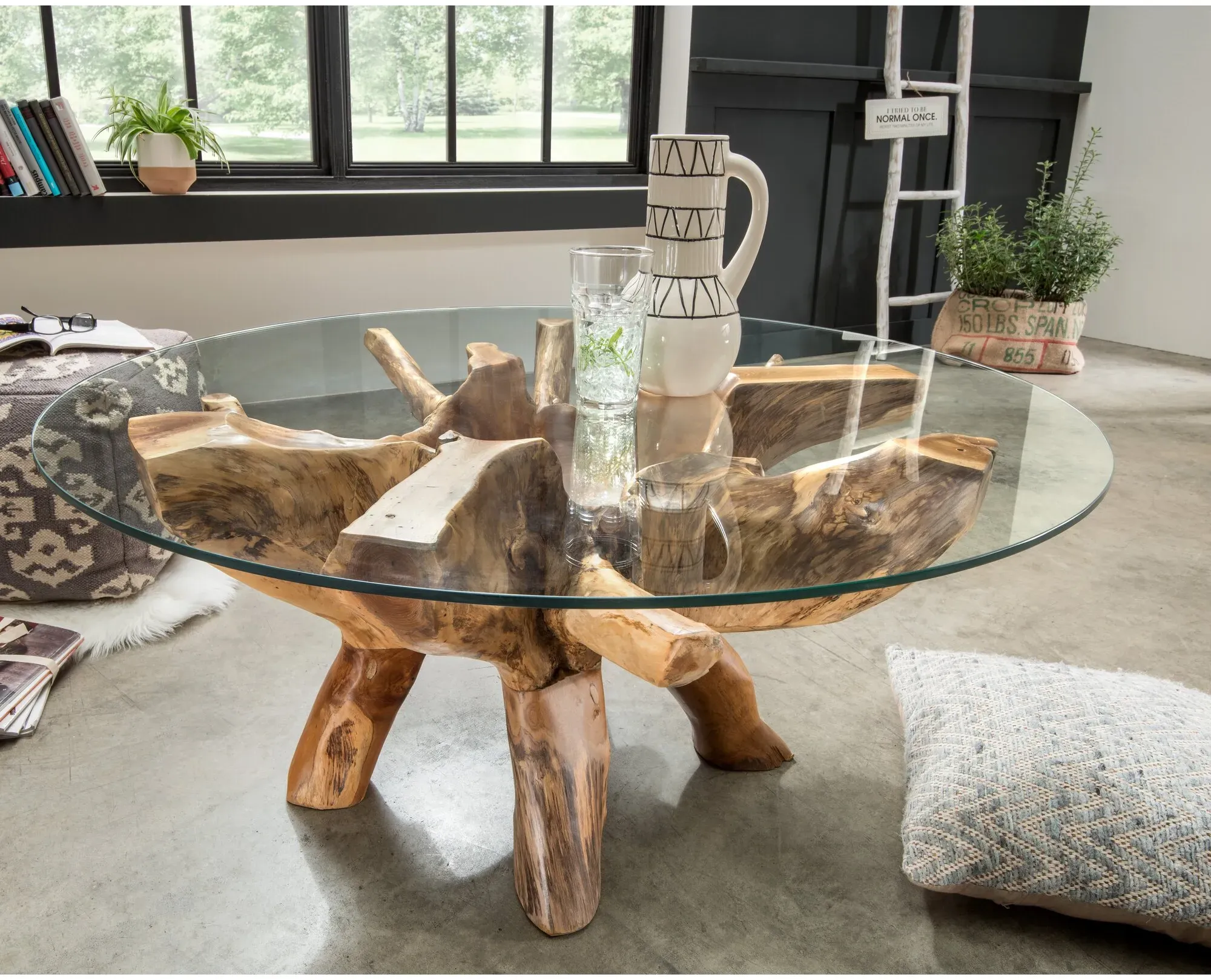 die Faktorei »Roots« Unikat Couchtisch Teak-Wurzel 60 cm
