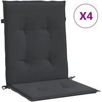 VidaXL Gartenstuhlauflagen für Niedriglehner 4 Stk. Schwarz 100x50x3cm