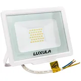 LUXULA LED Strahler 30W 3000lm Fluter 3000K Warmweiß Flutlichtstrahler Slim Design Außenstrahler IP65 Wetterfest und Robuster Baustrahler Weiß