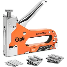 ValueMax 3-in-1 Handtacker Set mit 3000 Klammern - Profi Tacker für Holz, Typ 140/28/8), leistungsstarker Tackerpistole