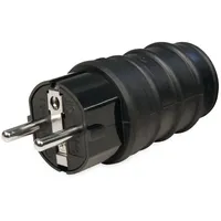 McPower Gummi-schutzkontaktstecker, schwarz