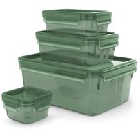 Emsa Clip&Close Eco rechteckig Aufbewahrungsbehälter-Set, 4-tlg. grün