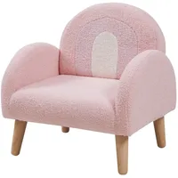 [en.casa] Kindersessel Sorreindi 50 x 50 x 45 cm Teddystoff rosa