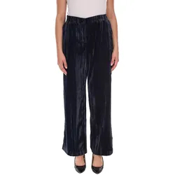 Damen Samt-Hose nachhaltige Stoff-Hose knöchellange Freizeit-Hose 931114 Schwarz - 44