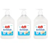 Dalli Flüssige Kernseife, 3x 500 ml parfümfrei seife Haut Pflegend universal (3er-Pack)