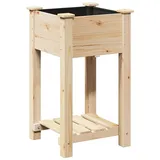 vidaXL Gartenpflanzer mit Regal 45x45x76 cm aus massivem Kiefernholz