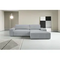 werk2 Ecksofa WERK2 "Rotterdam-L, kuschelweicher Cord oder Breitcord, L-Form, Breite 267 cm", grau, B:267cm H:85cm T:165cm, 90% Polyester, 10% Nylon, Sofas, Ecksofa, Design Ecksofa mit Schlaffunktion & Bettkasten, Cord, Grau