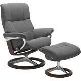 Stressless Stressless® Relaxsessel »Mayfair«, (Set, Relaxsessel mit Hocker), mit Hocker, mit Signature Base, Größe S, M & L, Gestell Wenge, grau